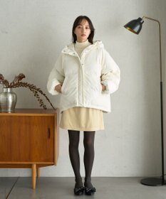 earth music&ecology フーディーパファーブルゾン