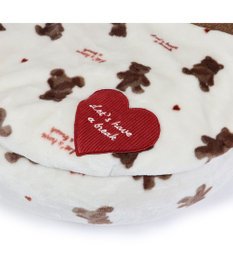 PET PARADISE ペットパラダイス 丸型寝袋 遠赤外線 《くまちゃん柄》 60cm