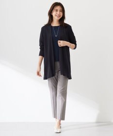 J.PRESS LADIES L 【セットアップ対応・洗える・撥水・防汚】コットンFITTYシャーク テーパード パンツ