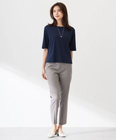 J.PRESS LADIES L 【セットアップ対応・洗える・撥水・防汚】コットンFITTYシャーク テーパード パンツ