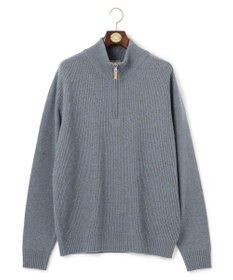 J.PRESS MEN 【KING SIZE】【Cash Lamb's Wool】畔編みハーフジップ ニット