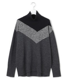 ICB L ソフトカシミヤミックス インターシャ ハイネックニット