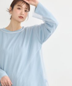 earth music&ecology ラインストーンチュールドッキングプルオーバー