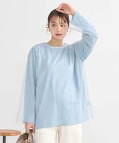 earth music&ecology ラインストーンチュールドッキングプルオーバー