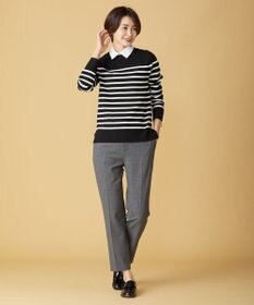 J.PRESS LADIES 【洗える】アルガンシルクチェック テーパード パンツ