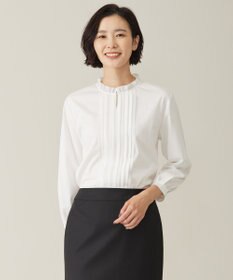 J.PRESS LADIES S 【吸水速乾】プレーティングジャージー フリル襟 カットソー