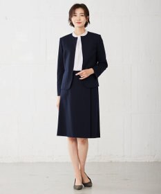 J.PRESS LADIES L カチオンストライプ フリルネック バンドカラー カットソー