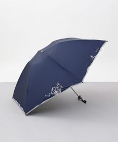 AURORA NINA RICCI （ニナリッチ)  リボン＆ネモフィラ風 刺しゅう晴雨兼用パラソル（クイックオープン折り畳み・ミニ傘）