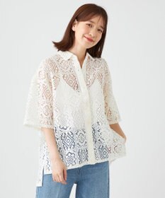 SHARE PARK LADIES オーバーサイズレースシャツ