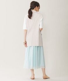 自由区 【セットアップ対応・洗える】リネンビスコースストレッチ ジレ