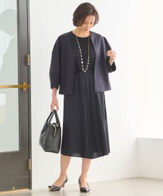 自由区 【洗える・XSサイズあり】フロントプリーツ ドレス