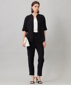 ICB 【UVカット・防シワ・洗える】ライトダブルクロス ドロストパンツ