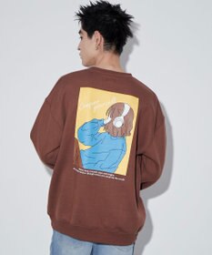 WEGO 【ユニセックス着用ITEM】ガールイラストグラフィックプルオーバー