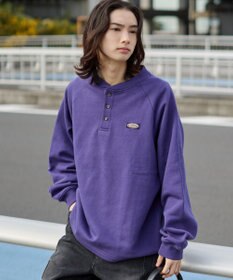 WEGO 【ユニセックス着用ITEM/MLサイズ展開/裏起毛】ショートドロストヘンリーネックプルオーバー