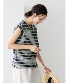 AMERICAN HOLIC マルチボーダーノースリーブカットプルオーバー