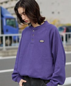 WEGO 【ユニセックス着用ITEM/MLサイズ展開/裏起毛】ショートドロストヘンリーネックプルオーバー