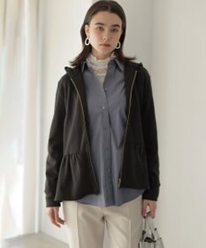 組曲 マシュマロタッチ裏毛 パーカー ブラック系