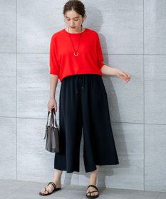 23区 L 【Lサイズ限定/吸水速乾/UVカット/接触冷感/】ストレッチジョーゼット ガウチョパンツ