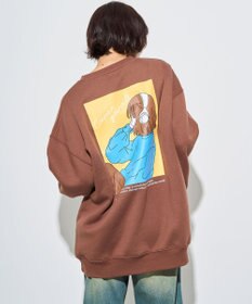 WEGO 【ユニセックス着用ITEM】ガールイラストグラフィックプルオーバー