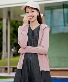 Tiaclasse L 【小倉優子さん着用】【洗える】サマーニットショートパーカー