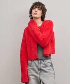 GRACE CONTINENTAL フェザーショートニットカーディガン