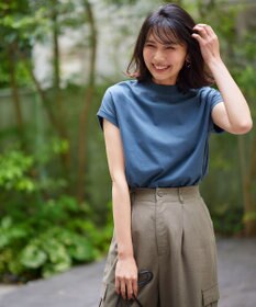 ANY L モックネックフレンチスリーブプルオーバー