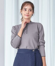 Tiaclasse 【洗える】配色ボタンニットトップス