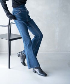 WEGO ハイウエストストレッチデニムフレアパンツ