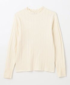 ANY 【洗濯機可/吸湿発熱】フリルネックリブニット