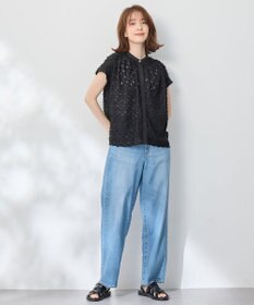 ANY 【洗濯機可】フェザーカットジャガードブラウス