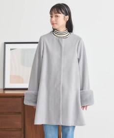 earth music&ecology ファーカフスノーカラーコート