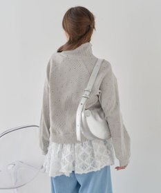 earth music&ecology 【予約】【綿100％】ダブルジップワッフルカーディガン