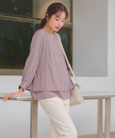 Tiaclasse 【新色追加・洗える】重ねヘムタックブラウス