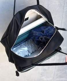 FOLNA RD ソフトレザーフロントポケットボストンバッグ