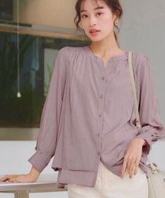 Tiaclasse 【新色追加・洗える】重ねヘムタックブラウス