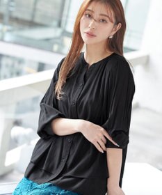 Tiaclasse 【新色追加・洗える】重ねヘムタックブラウス