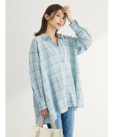 Green Parks チェック柄シャツチュニック