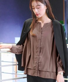 Tiaclasse 【新色追加・洗える】重ねヘムタックブラウス