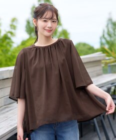 Tiaclasse シアーギャザーブラウス