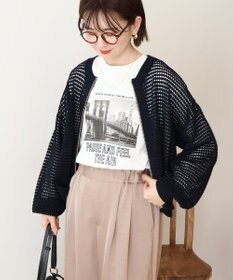 AMERICAN HOLIC 【先行予約】ジップアップメッシュニットカーディガン【WEB限定カラー有り】