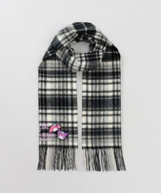 AURORA 【 ANNA SUI（アナ スイ）】マイメロディ&クロミ 刺しゅうブローチ付きチェックマフラー