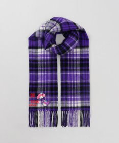 AURORA 【 ANNA SUI（アナ スイ）】マイメロディ&クロミ 刺しゅうブローチ付きチェックマフラー