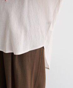 YECCA VECCA ドライタッチシアーバンドカラーシャツ