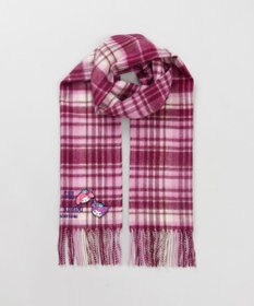 AURORA 【 ANNA SUI（アナ スイ）】マイメロディ&クロミ 刺しゅうブローチ付きチェックマフラー