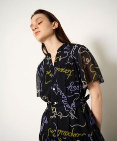 GRACE CONTINENTAL ロープロゴプリントワンピース