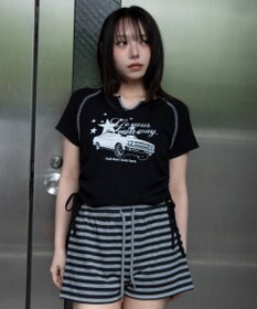 WEGO キーネックサイドレースアップちびT