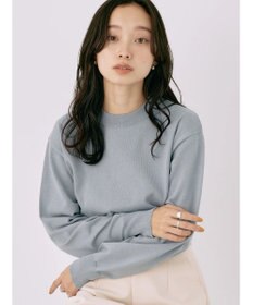 earth music&ecology バックボタンクルーネックニットプルオーバー