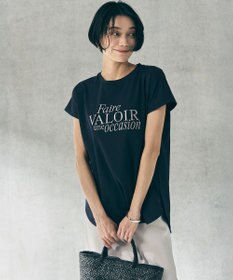 UNFILO BEAUTY FORM-T cotton ロゴ フレンチスリーブ Tシャツ ネイビー