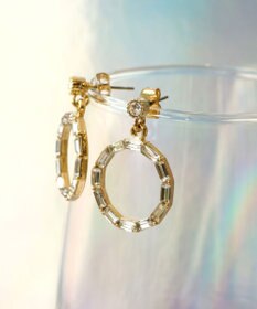 Tiaclasse   カッティングガラスサークルピアス