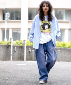 WEGO スケーターズ　タックワイドデニムパンツ